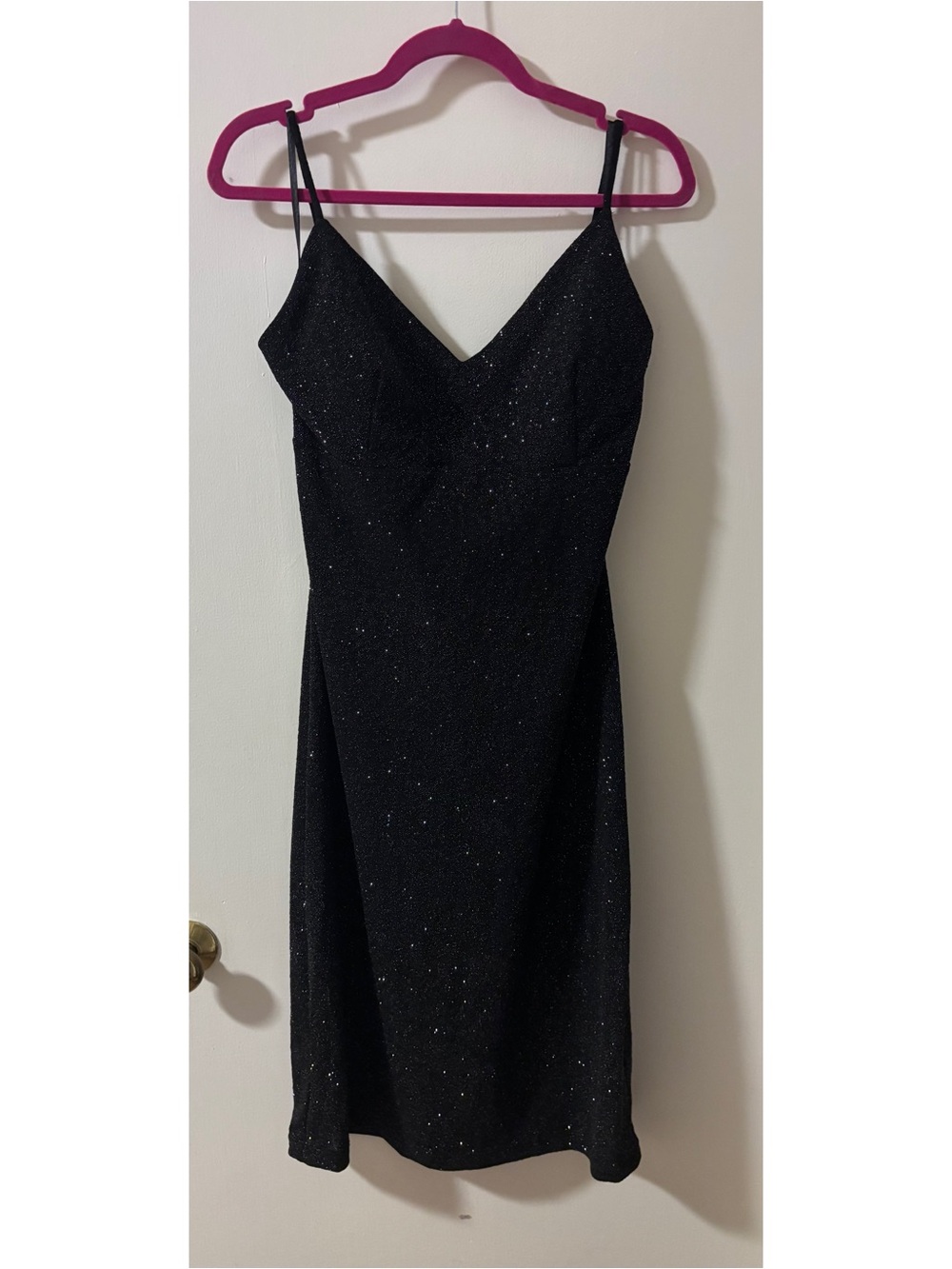 Premier Amour Sparkly Slip Dress with Draped Cowl Back